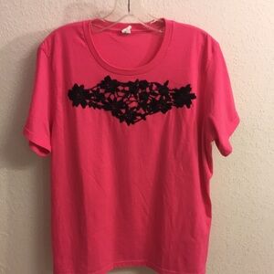 Hand Crafted Vintage Tee Shirt XL Pink Black